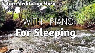 relaxing stop overthinking piano music 1 hour Relaxing forest & waterfall nature sounds for sleeping