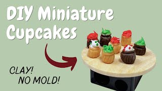 Beginner Miniature Clay Cupcakes | Polymer Clay | No Mold