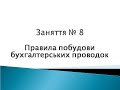 Заняття № 8. Правила побудови бухгалтерських проводок