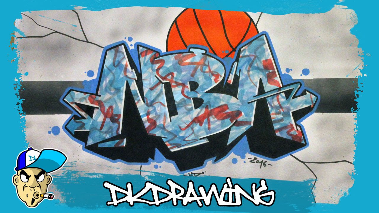 Graffiti Tutorial for beginners - How to draw graffiti letters NBA 