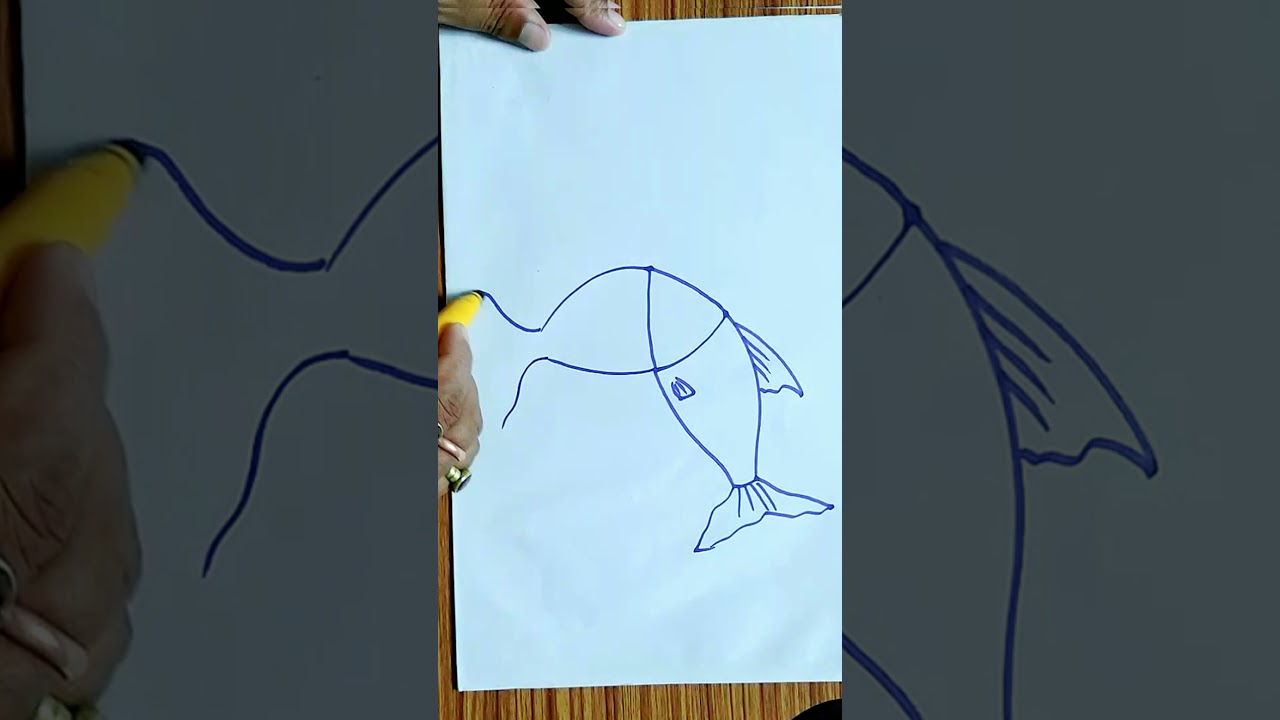 How to draw fish | How to draw three fish in one head |easy fish drawing 