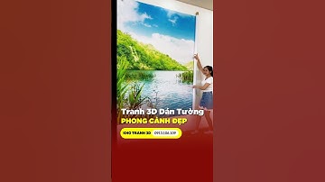 Tranh dán tường 3d phong cảnh thiên nhiên #shorts #shortvideo #xuhuong