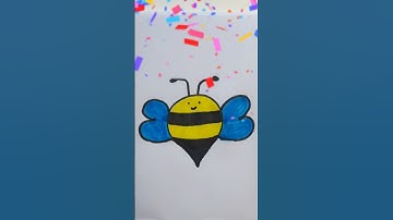 How to draw a Bee Step by step Drawing for kids 💛🐝
