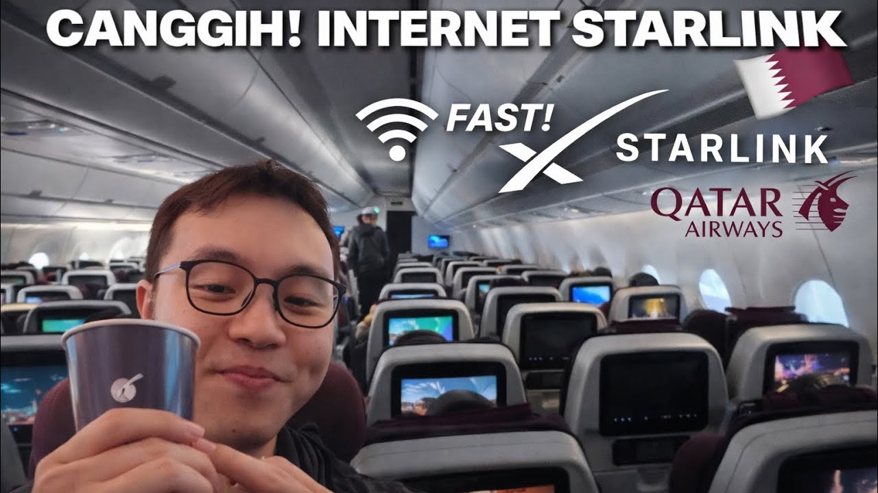 ✈️Internet Qatar Airways Pake Starlink! Maskapai Paling Canggih di Dunia?