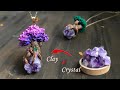 HANDMADE Tutorial  Polymer Clay jewelry ：Make a Tree of Life Pendant with Amethyst(DIY FIMO)