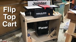 Flip Top Tool Cart for a Jointer and a Planer