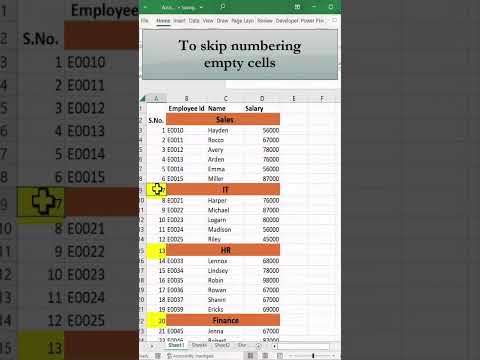 Excel Tips: How to Skip Empty Cells in Numbering