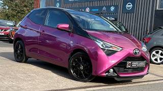 2018 (18) Toyota Aygo X-Cite 1.0 5Dr in Magenta Fizz. 15k Miles. 1 Owner. 7 Services. Car Play £9500