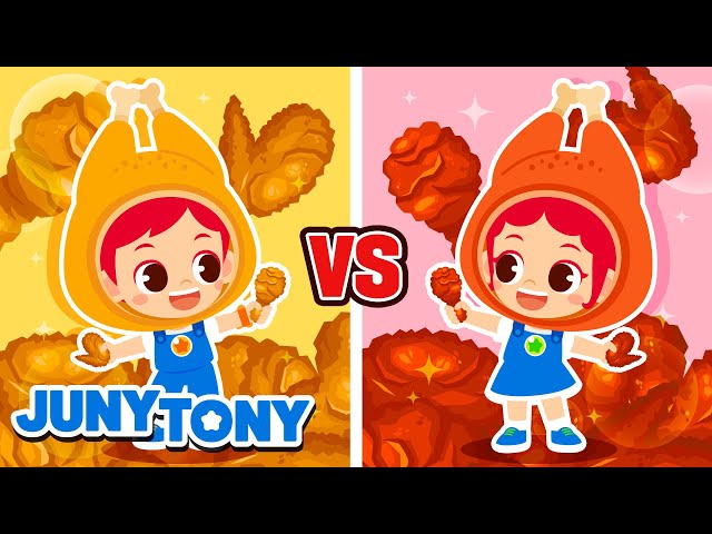 Fried Chicken vs. Seasoned Chicken 🍗 | VS Series | Food Song | Funny Kids Songs | JunyTony class=