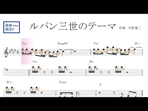 ルパン三世のテーマ ドレミで歌う楽譜 コード付き Youtube