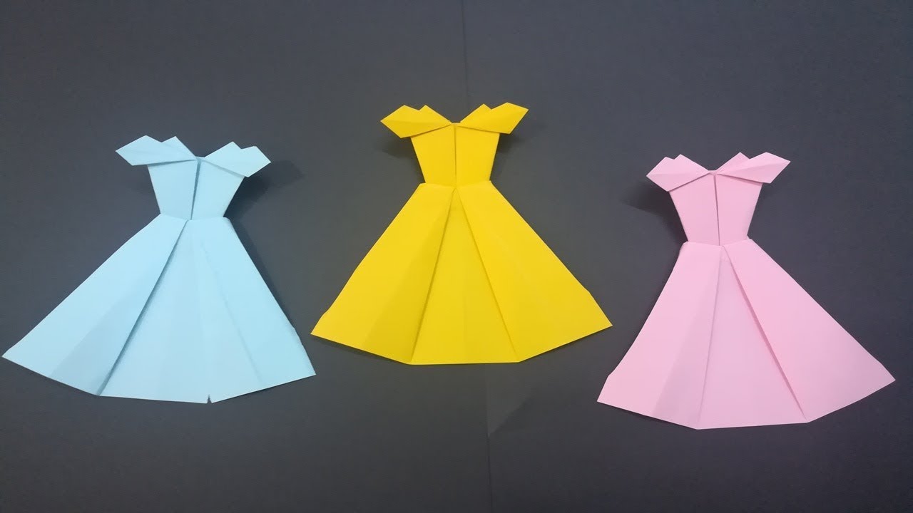 Cantidad de los padres de crianza dolor de estómago vestido de papel origami - How to Make a Paper Dress - vestido de papel  fáciles - YouTube