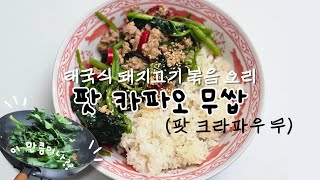 태국식 돼지고기볶음요리 이국적인 한그릇음식 추천 #태국식돼지고기볶음 #팟카파오무쌉 #동남아시금치요리 #한그릇요리