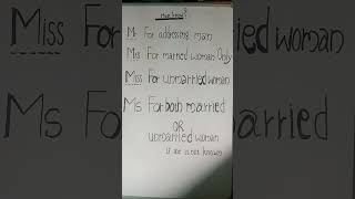 𝕌𝕤𝕖 𝕄𝕣, 𝕄𝕣𝕤, 𝕄𝕚𝕤𝕤, 𝕄𝕤 #shortvideo #learnanewwordtoday #englishgrammar #trending #education