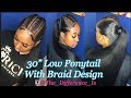 Low 30” Ponytail W/braid Design Hair Tutorial | BeautyForever.com