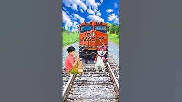 headmagic railway dog dance cat driving train attack VFX funny video #shorts #youtubeshorts