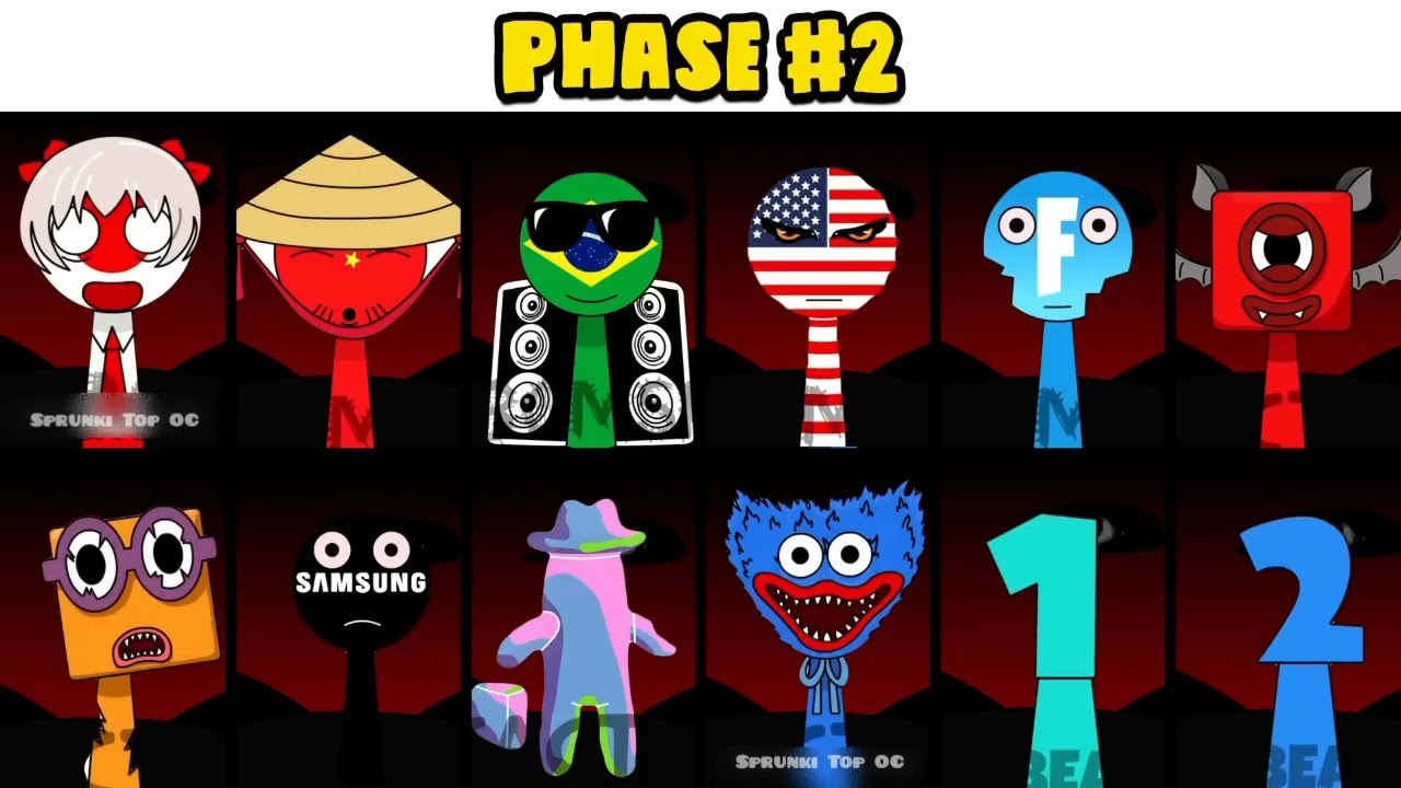 Sprunki OC All new phrases of Japan:from phase 1 to phase 3