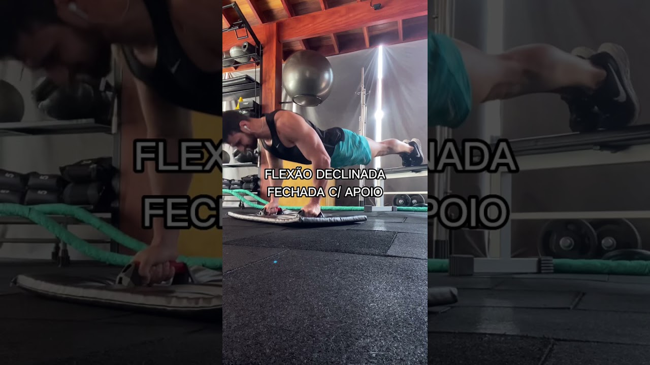 Flexão declinada fechada com apoio - @rosaavict