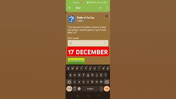 17 DECEMBER ZOO RIDDLE OF THE DAY ANSWER #zoo #zooriddleoftheday