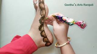 Neatly And  Simply Feet Mehndi Design | Lovely  Henna Design |  Leg Henna Design | Mehndi Design