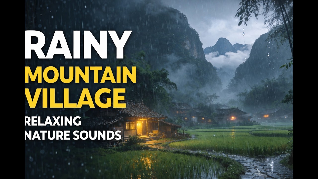🌧️ Peaceful Rainy Village in the Mountains | Relaxing Nature Ambience