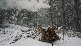 Winter has come. Solo camping in heavy snow | Hot tent and wood stove by batao 8,554 views 6 months ago 20 minutes