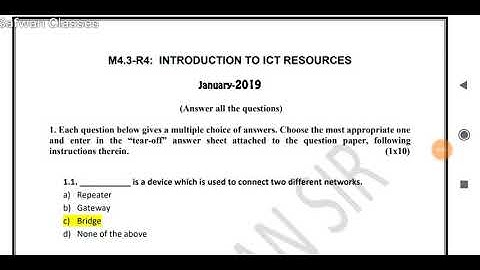 NIELIT O level M4. 3 INTRODUCTION TO ICT RESOURCES January 2019 SOLVED PAPER EXPLANATION IN HINDI