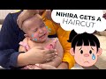 Nihira gets a haircut  when she was 1 year old