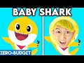 Baby shark with zero budget baby shark song funny parody by lankybox