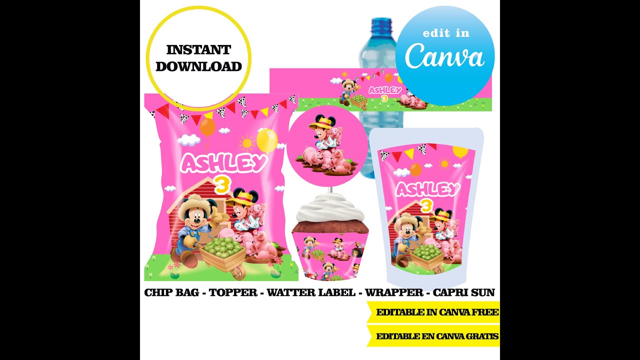 Mickey Farm, editable template  