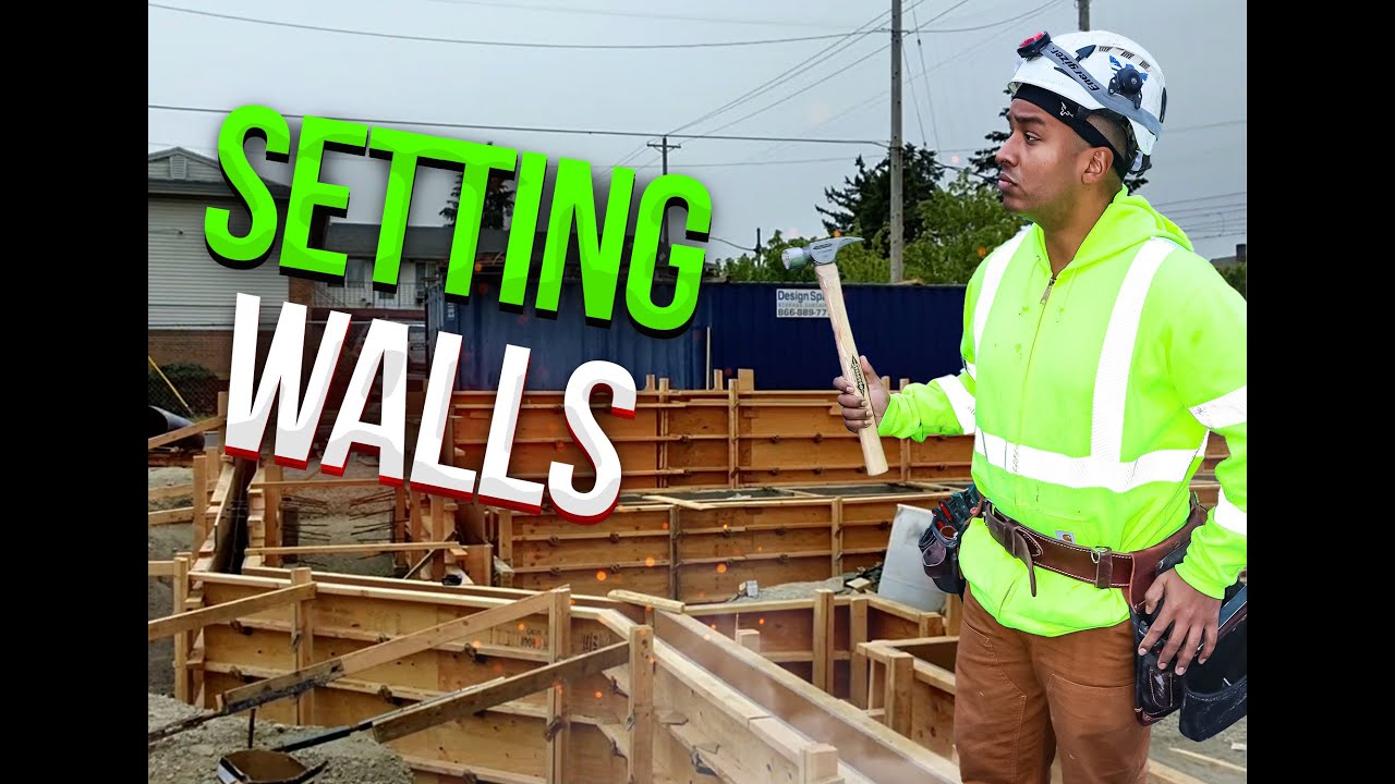 Setting concrete wall forms. (Union carpenter) YouTube