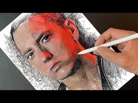 Drawing Eminem | I draw only with lines | Using Procreate of iPadPro | プロクリエイト | ArtyCoaty