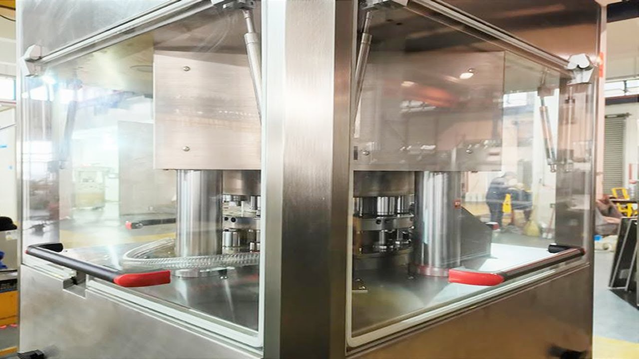 Toilet bowl cleaner tablets making machine inline with film pillow pack