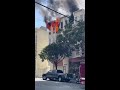 Raw footage fire rages in san francisco apartment building