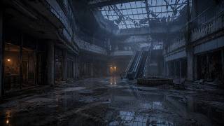 Abandoned Mall Urbex | Dark Rain Ambient - Echoes Under the Broken Glass