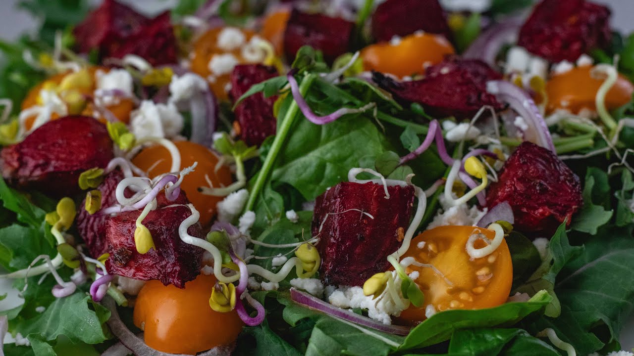 Roasted Beetroot Salad with Honey Balsamic Dressing | Healthy & Colorful