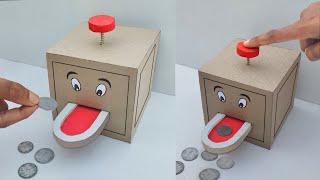 How to make coin bank from cardboard | DIY piggy bank