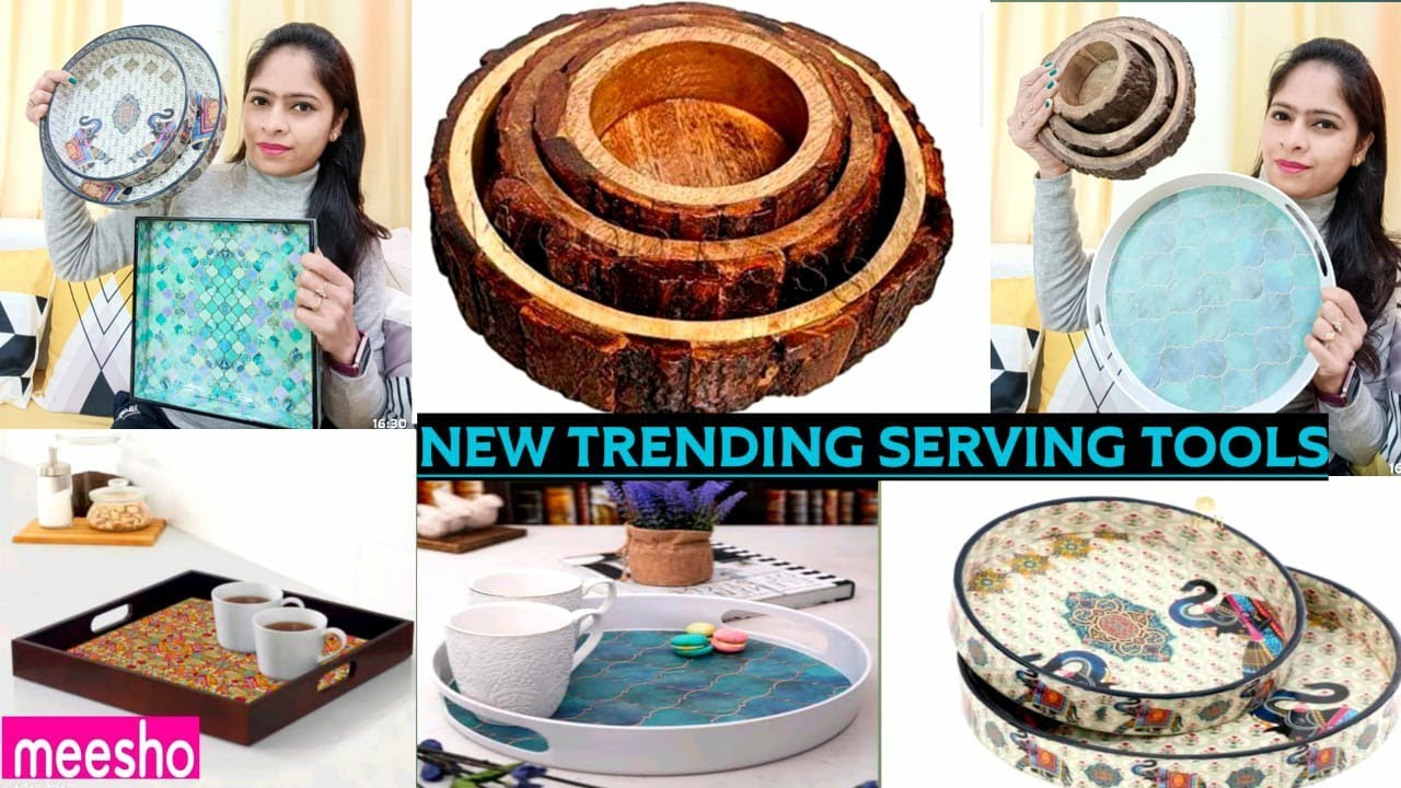 Meesho Kitchen Utilites Trendy Serving Trays Best Wooden Serving