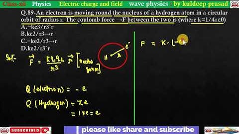 An electron is moving round the nucleus of hydrogen atom in a circular orbit of radius. The coulomb