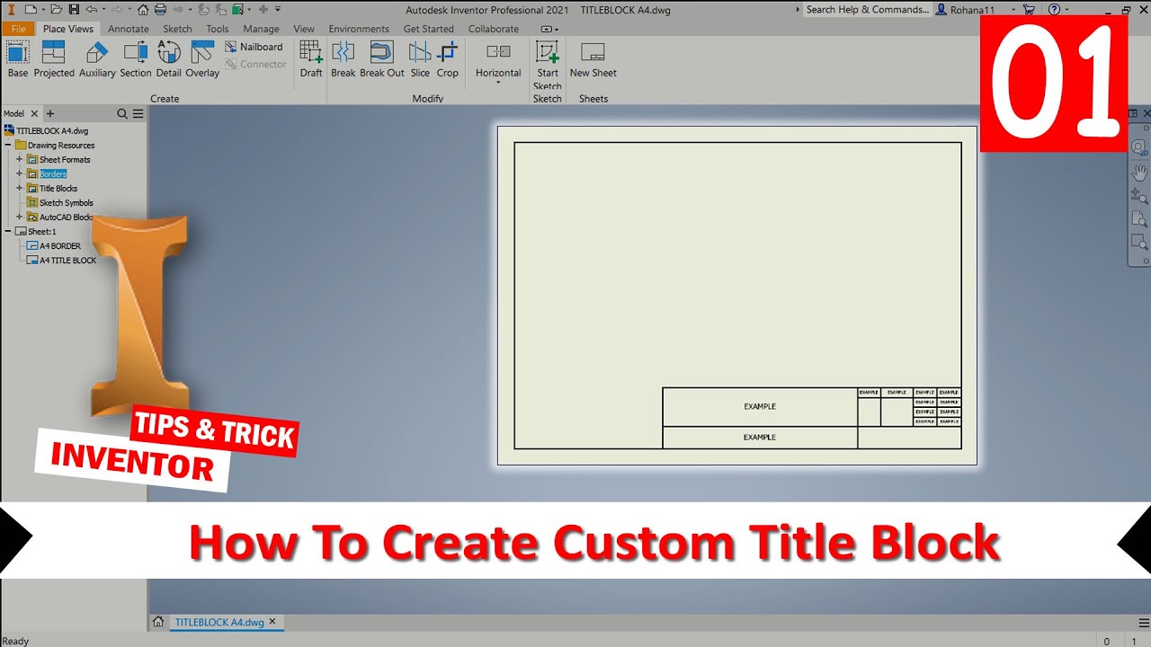 Inventor How To Create Custom Title Block YouTube Inventor How To Create Custom Title Block YouTube