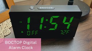 BOCTOP Desk Digital Alarm Clock Review | Brightness Dimmer, Temperature, Snooze