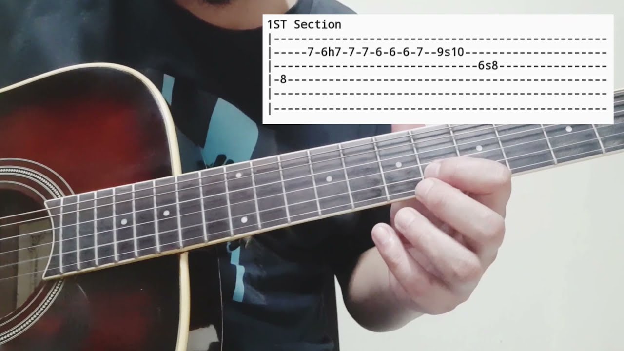 Said I Love You But I Lied Main Solo Guitar Tutorial with Tabs on Screen