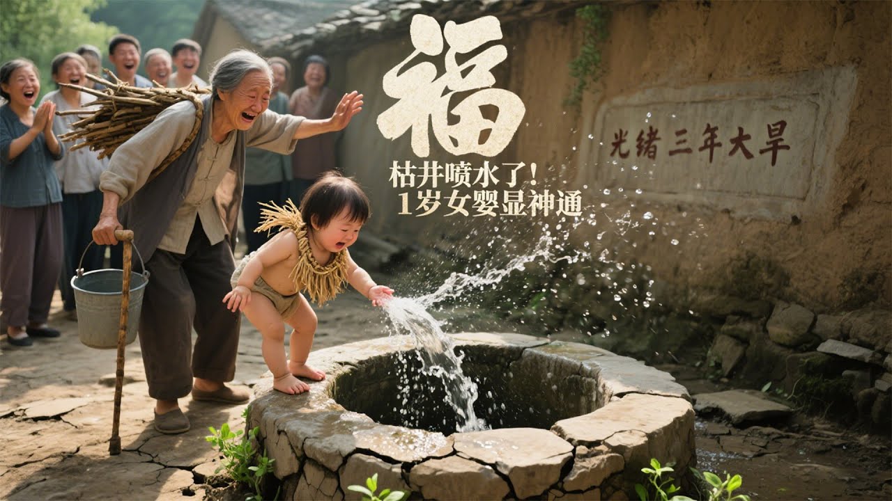 旱災三年，枯河裂土！大火中搶出的女嬰竟是天道親閨女？李家村連年大旱，村民遷怒“天罰”欲燒死祭天女嬰。少年李學成衝入火場救下嬰孩，不顧村民“不祥”罵名與母親咬牙收養，取名福星《捡个福星进家门：遇水则发》