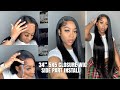 34 INCH SIDE PART 5x5 CLOSURE WIG INSTALL + HOW TO PLUCK | JULIA HAIR