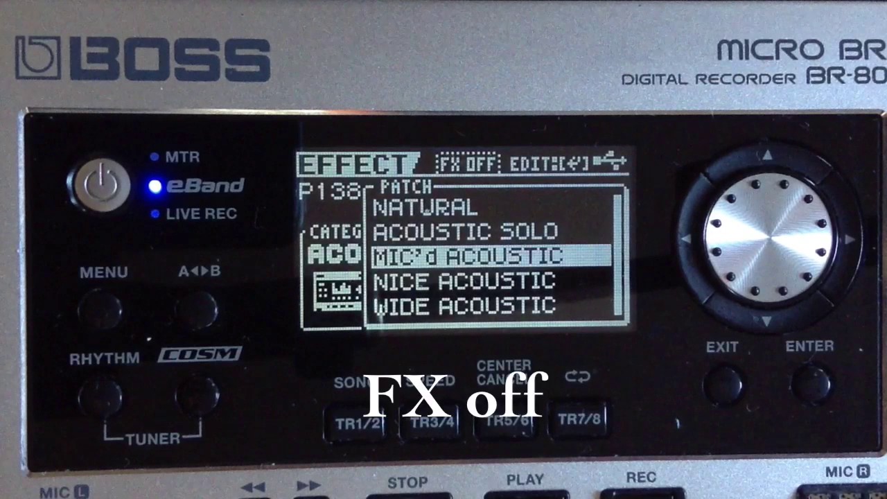 Acoustic Fx On Boss Micro Br 80 Youtube