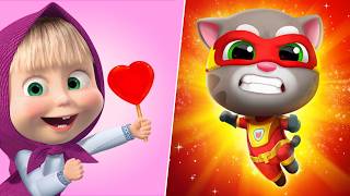Masha Run vs Talking Tom Hero Dash 🏃‍♀️🐱💥 | Fun Gameplay Challenge! screenshot 4