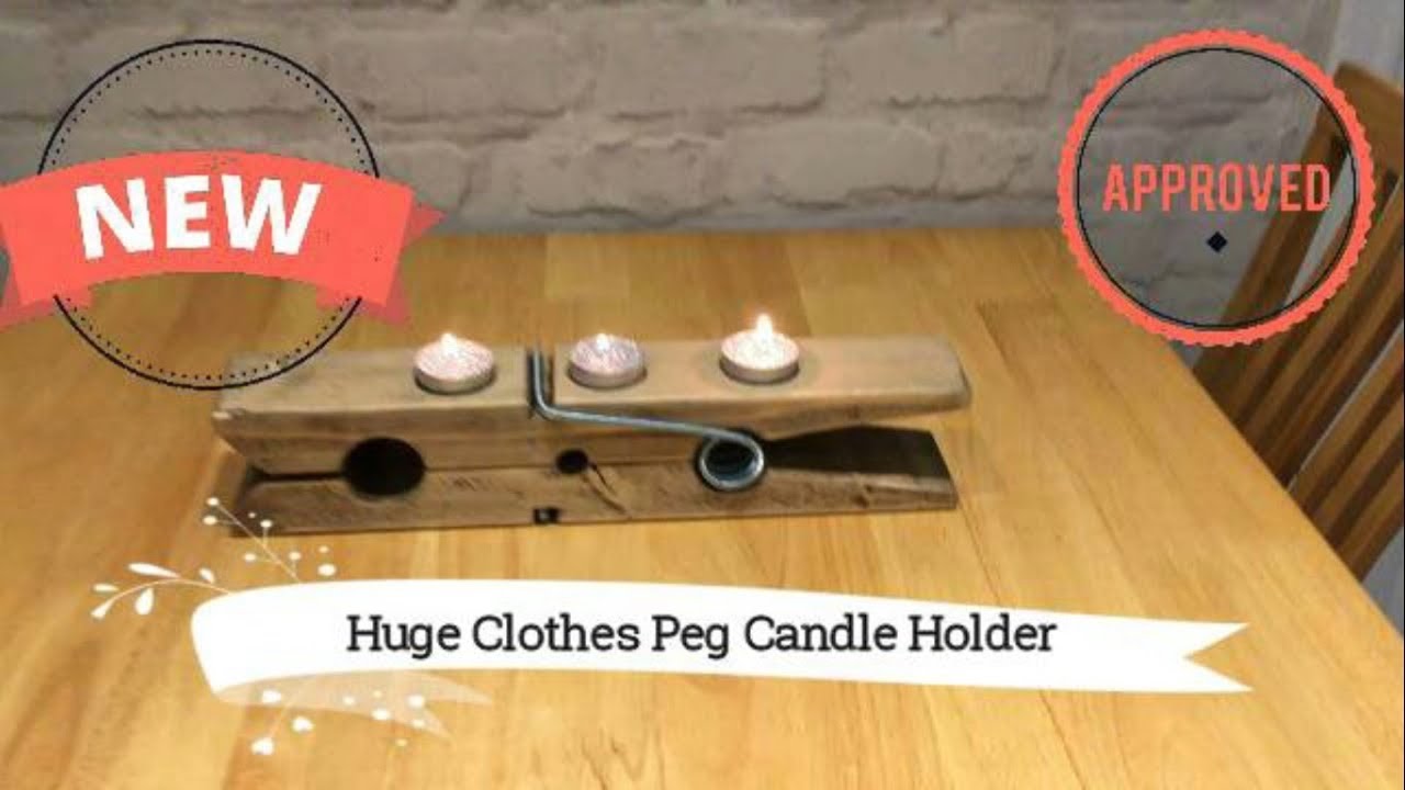 How to Make a Huge Clothes peg Clothespin Tealight Candle holder YouTube