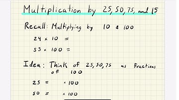 Multiplication by 25, 50, 75, 15 (Number Sense Tricks)