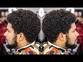 BARBER TUTORIAL: MID FADE CURLY TOP BEARD LINE UP