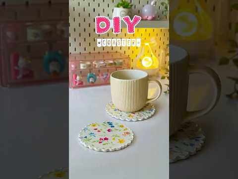 Aesthetic Floral Coaster 🌼 | DIY Resin Art Home Decor Idea #shorts #viralshort #diy #trending