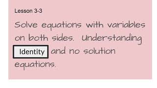 1B: Identity and no solution